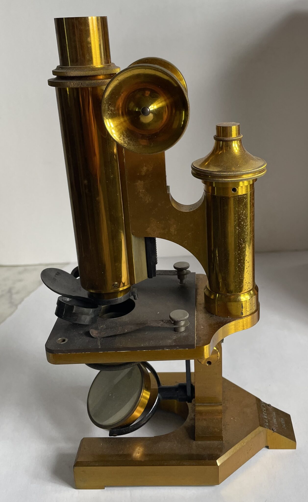 R&J Beck signed microscope.
