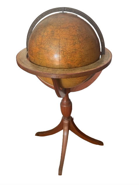 16 Inches Terrestrial Library Floor Globe Signed Cram 1930