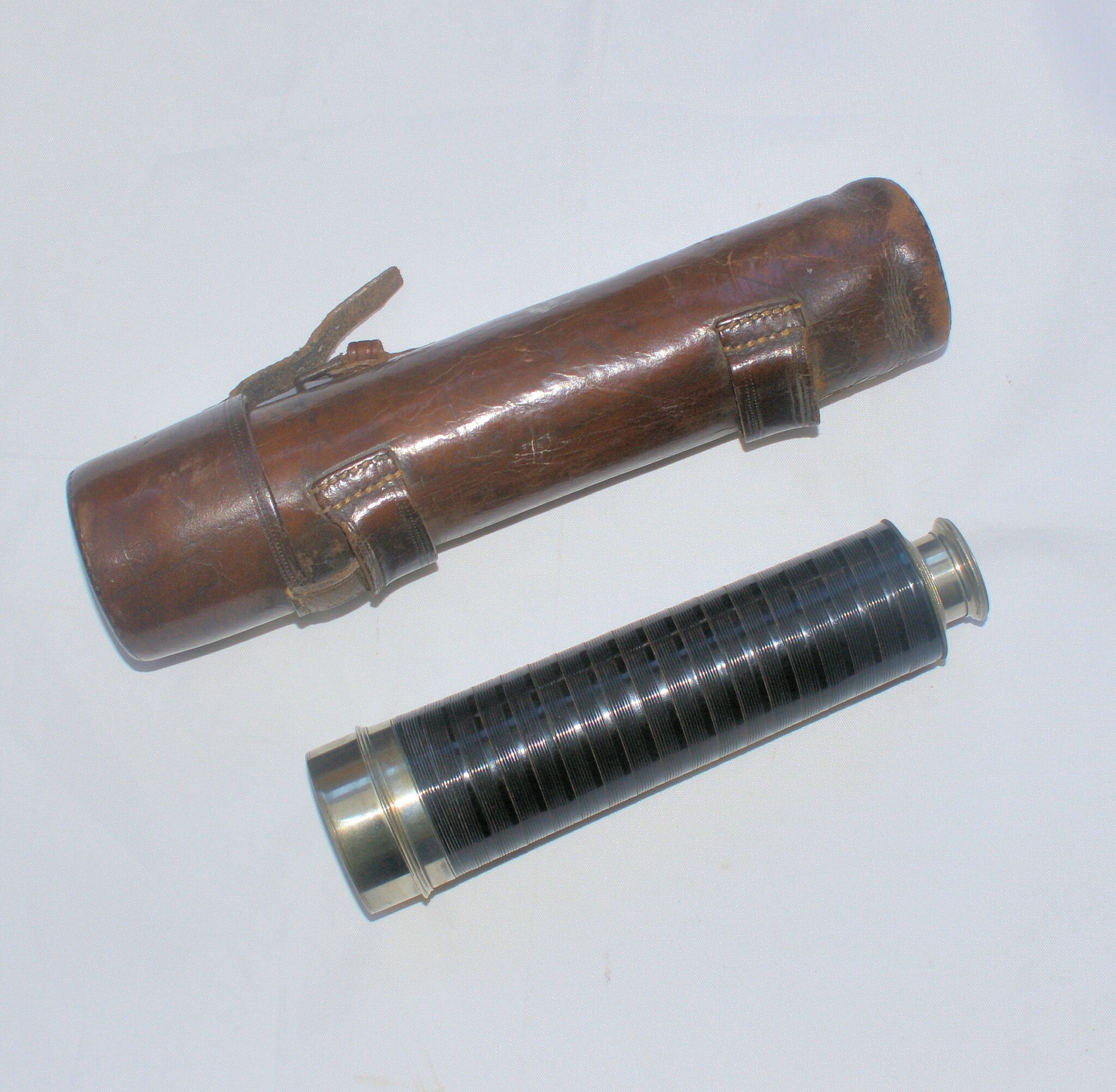Four draw telescope and case – Cutts, Sutton and Son.