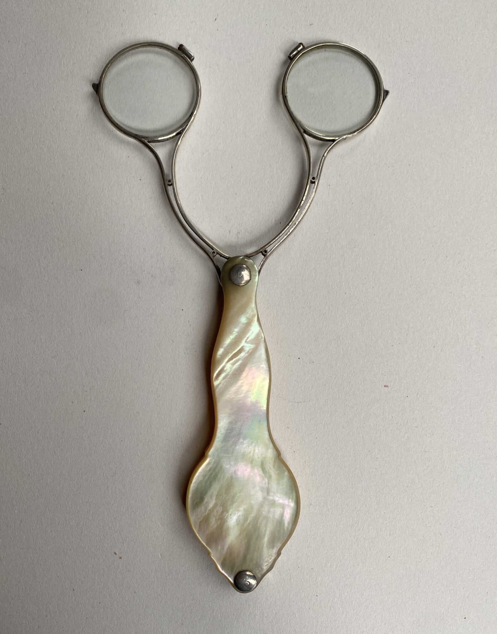 Mother of Pearl and Silver Scissor Spectacles