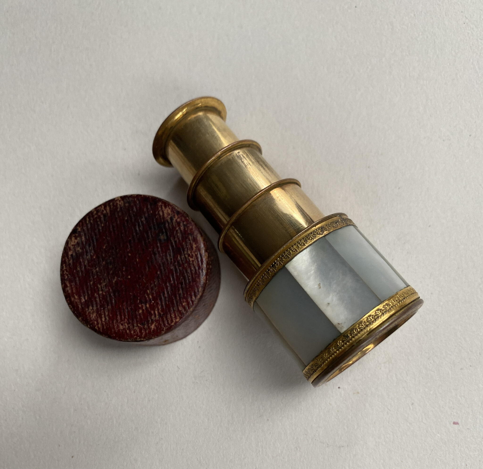 Mother of Pearl and Gilded Metal Monocular