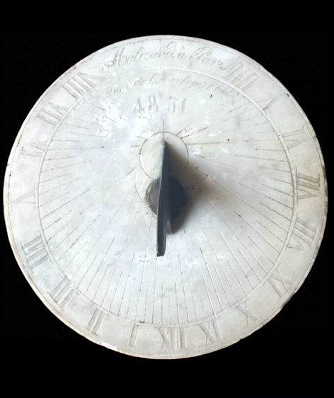 Marble Sundial Signed Malizard Quai de l’horloge 77 Paris  C.1820
