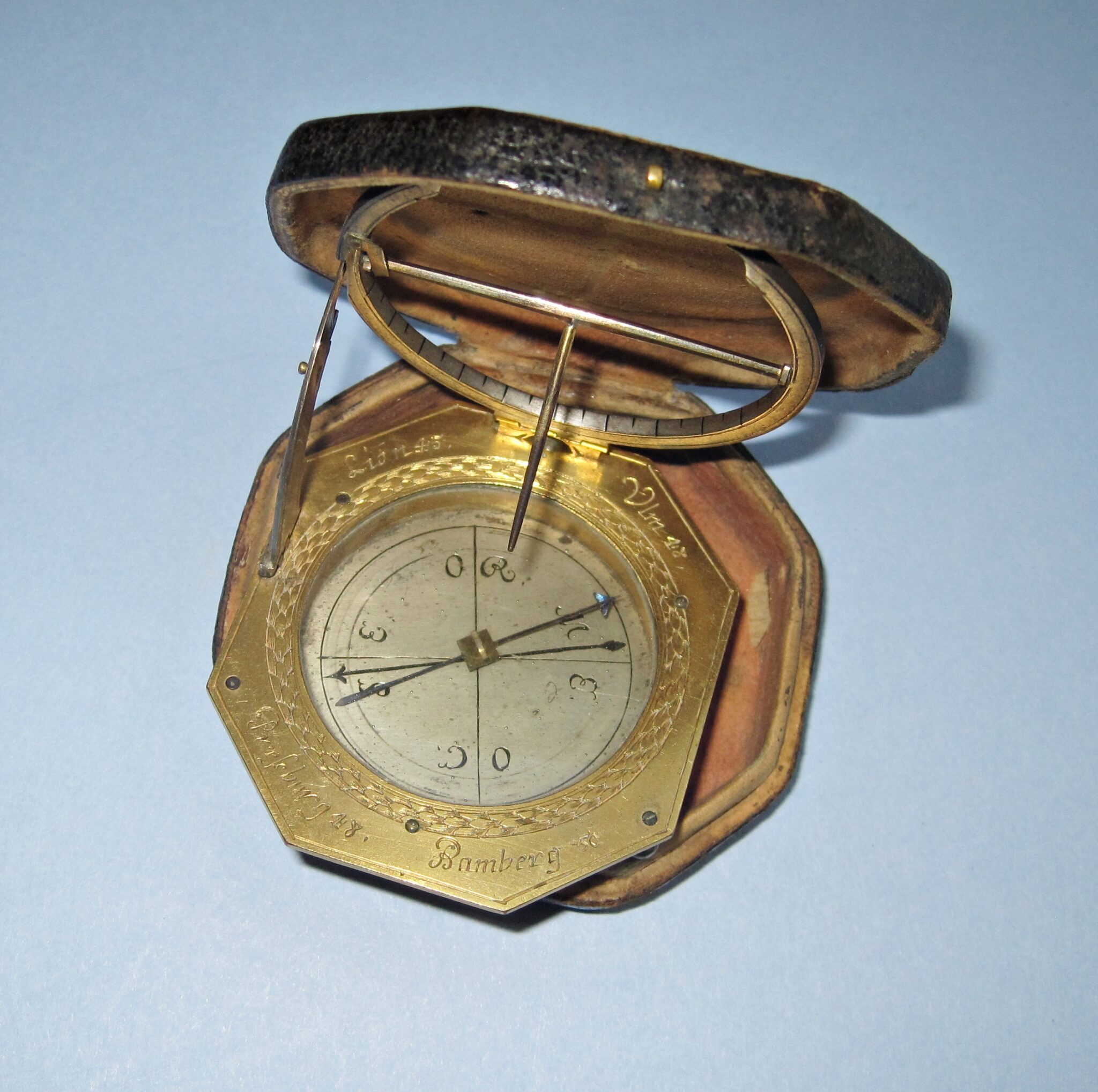 ​A c1700 Johan Martin gilt-brass and silver equinoctial sundial