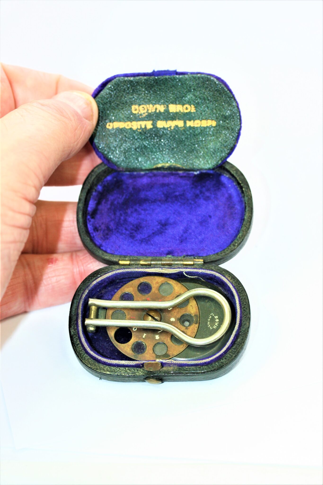 MINIATURE OPHTHALMOSCOPE by DOWN Bros. C1880, WITH ITS CASE