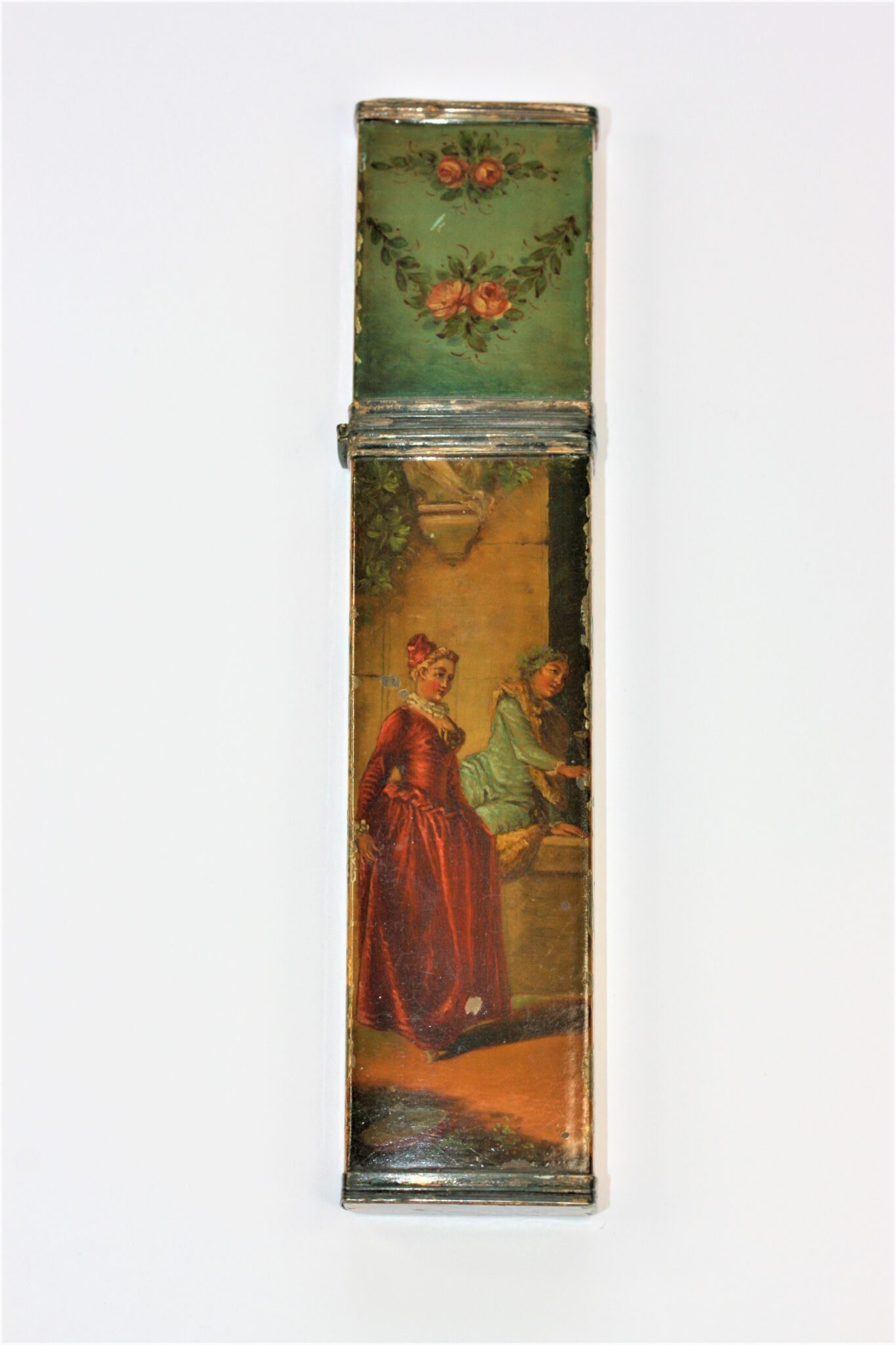18th CENTURY FRENCH VERNIS MARTIN HAND PAINTED SPECTACLES  CASE