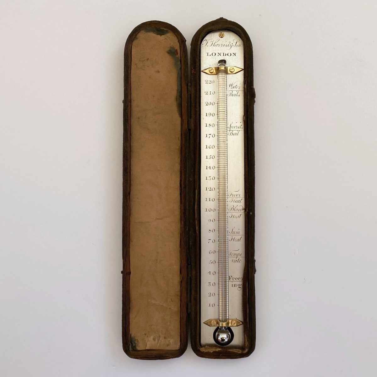 William IV Leather Cased Travel Thermometer by Thomas Harris & Son, London