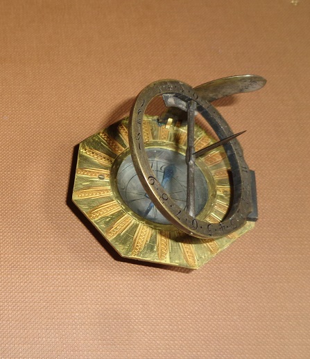 Octagonal brass equatorial sundial, made by Johann Schrettegger (1764-1843),
