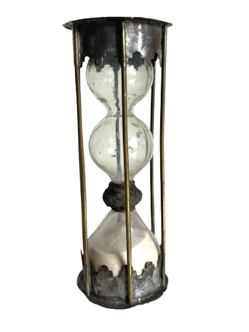 Iron and Brass Three Bubbles Hourglass Sandglass C.1680