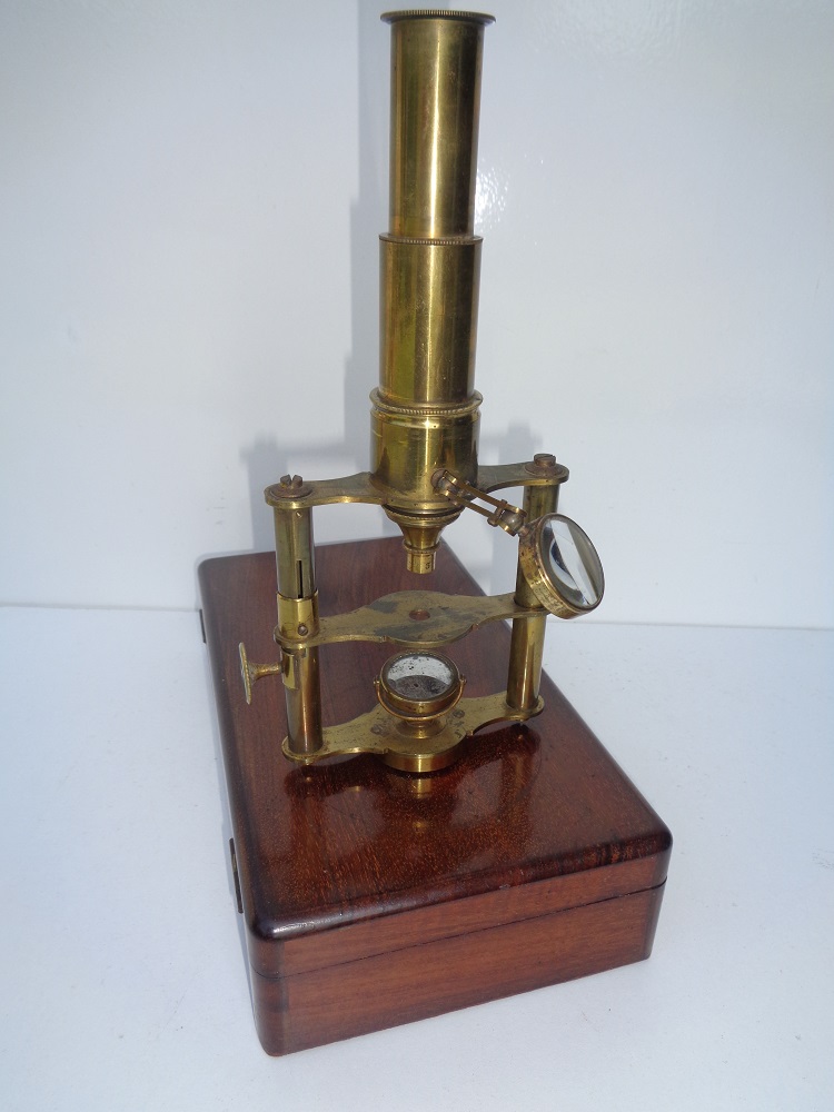A double pillar monocular microscope ca 1880