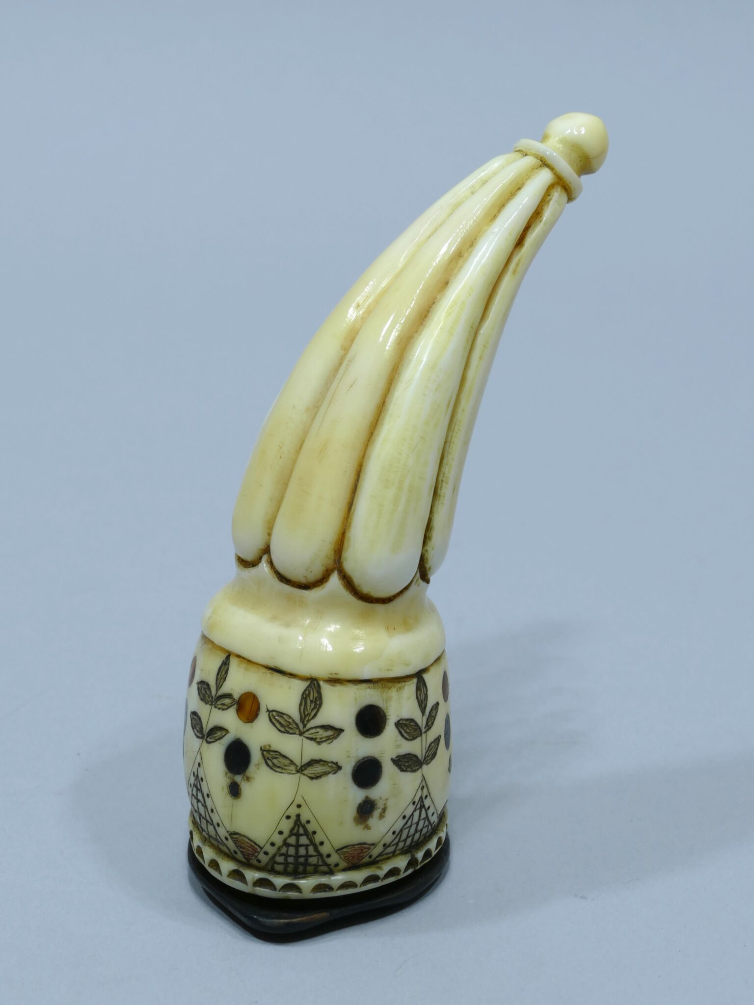 19th century scrimshaw Snuffbox Engraved In A Sperm Whale Tooth