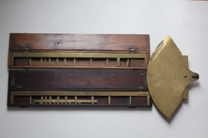 ~RARE FRENCH PROVINCIAL GRAIN SCALE with TWO SETS OF STANDARD BARS-SIGNED c. 1790~