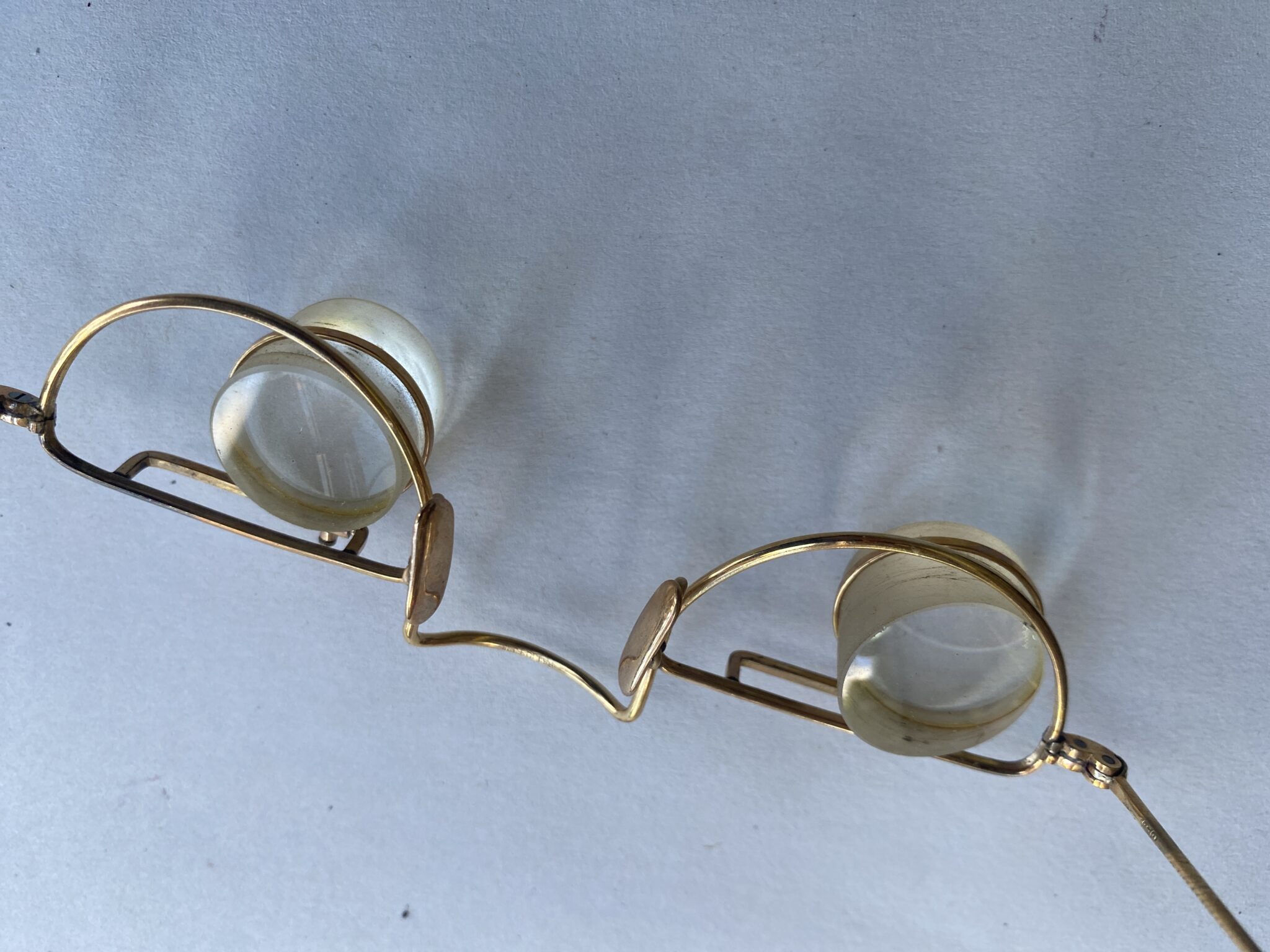 An Unusual Pair of Gold plated Optical Spectacles.