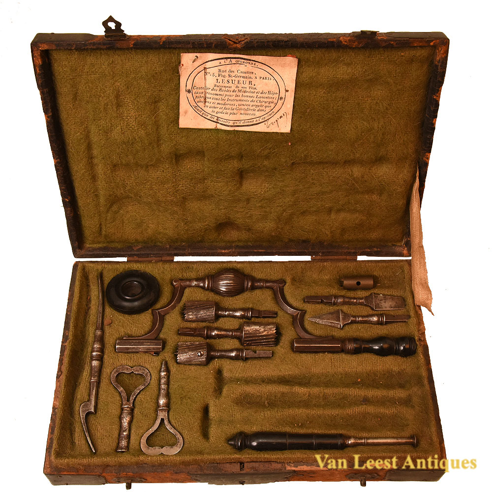 French trepanning set by Lesueur, ca 1780