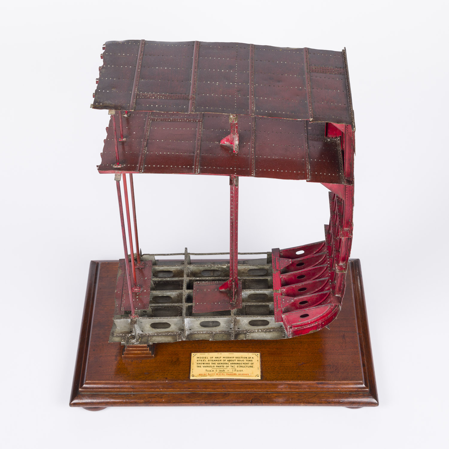 Shipbuilder’s model of half a midship section of a steel steamer
