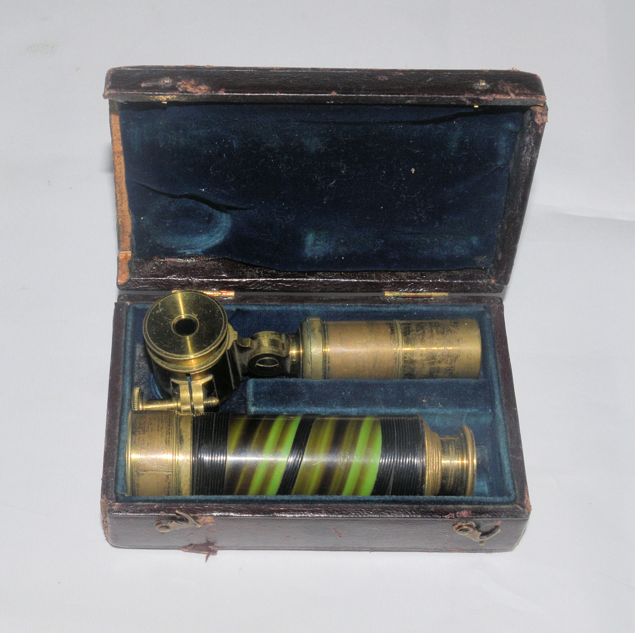 SOLD – Small portable six draw telescope in case – Davis, Derby.