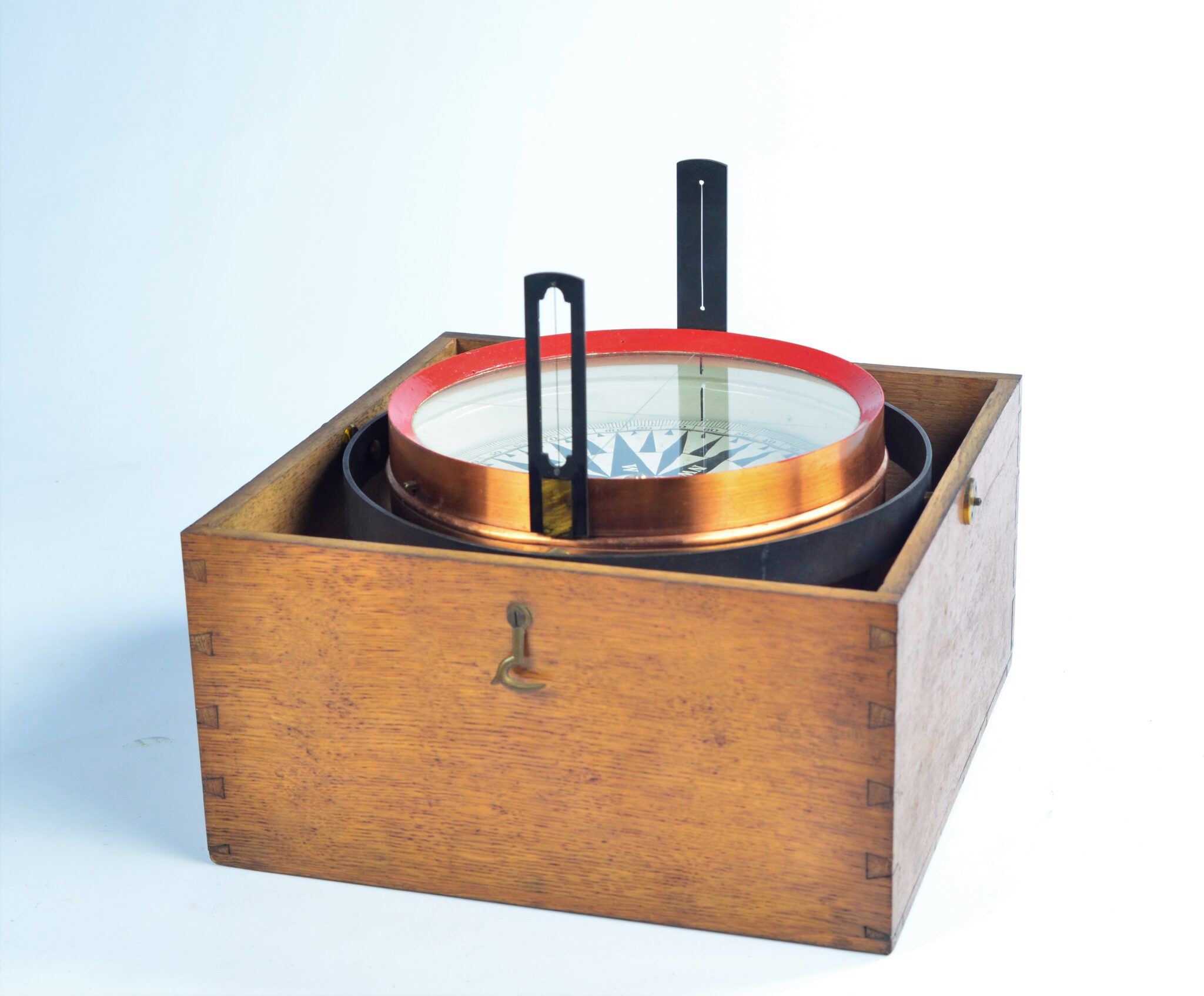 Large Azimuth or Bearing Compass with Dry Card in copper Bowl – Boosman, Amsterdam