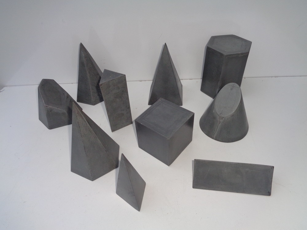 Collection of 10 Geometric Forms or models in Zinc ca 1930