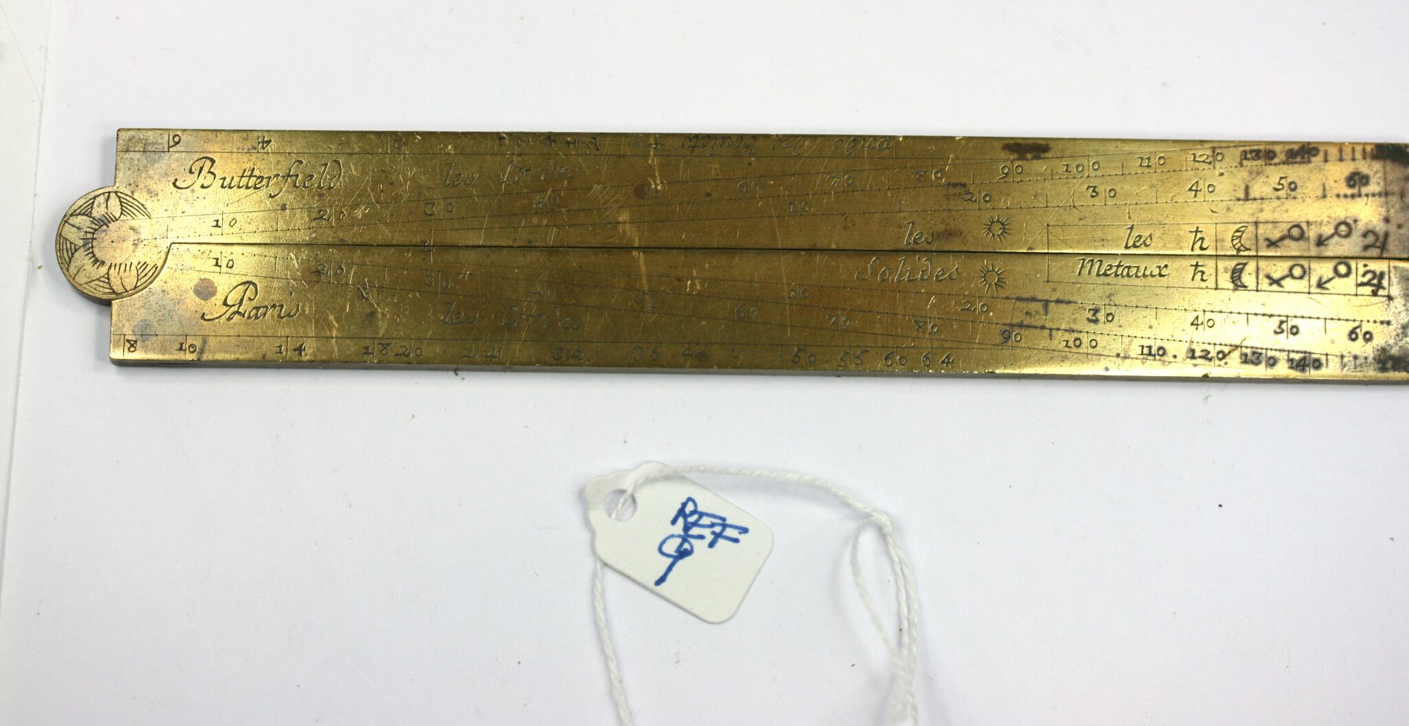 BUTTERFIELD BRASS SECTOR RULE , GOOC COND. 6.75 IN (170 mm ) LONG