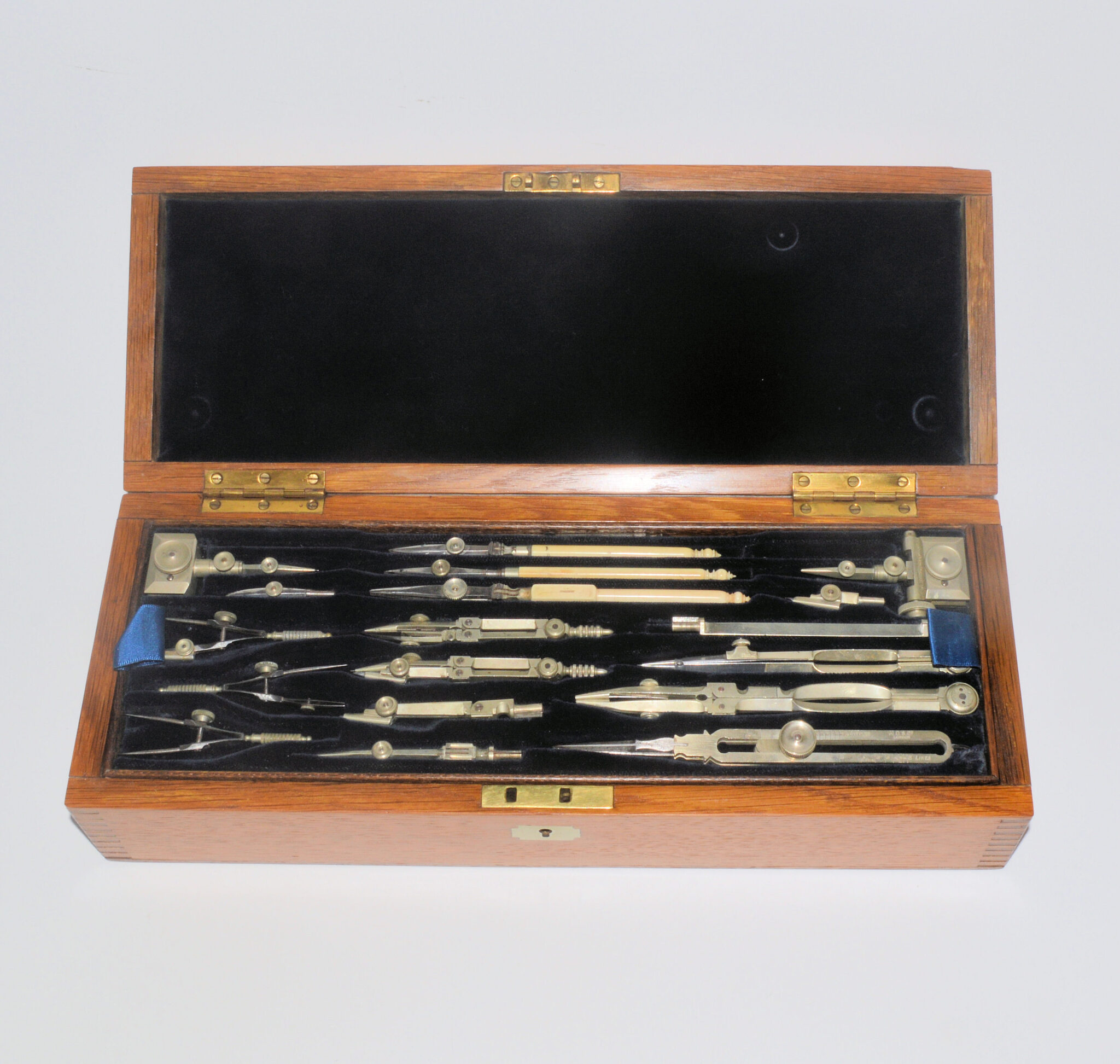 Large case of drawing instruments.
