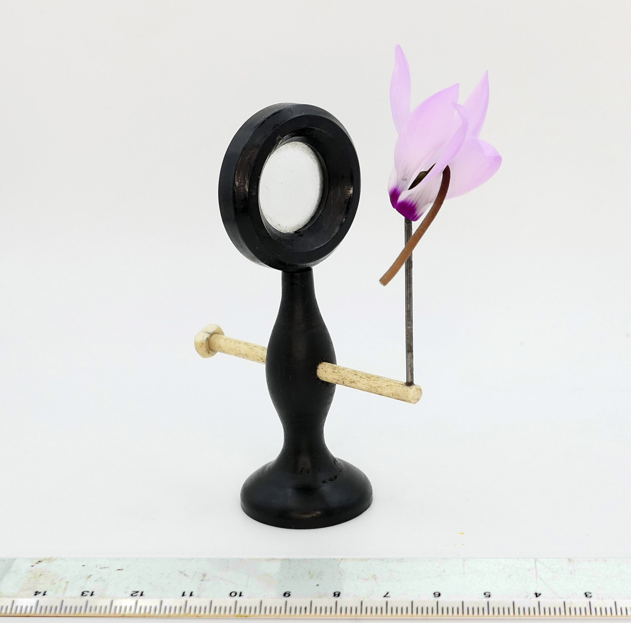 Early 18th century ebony and bone Spike-Stand