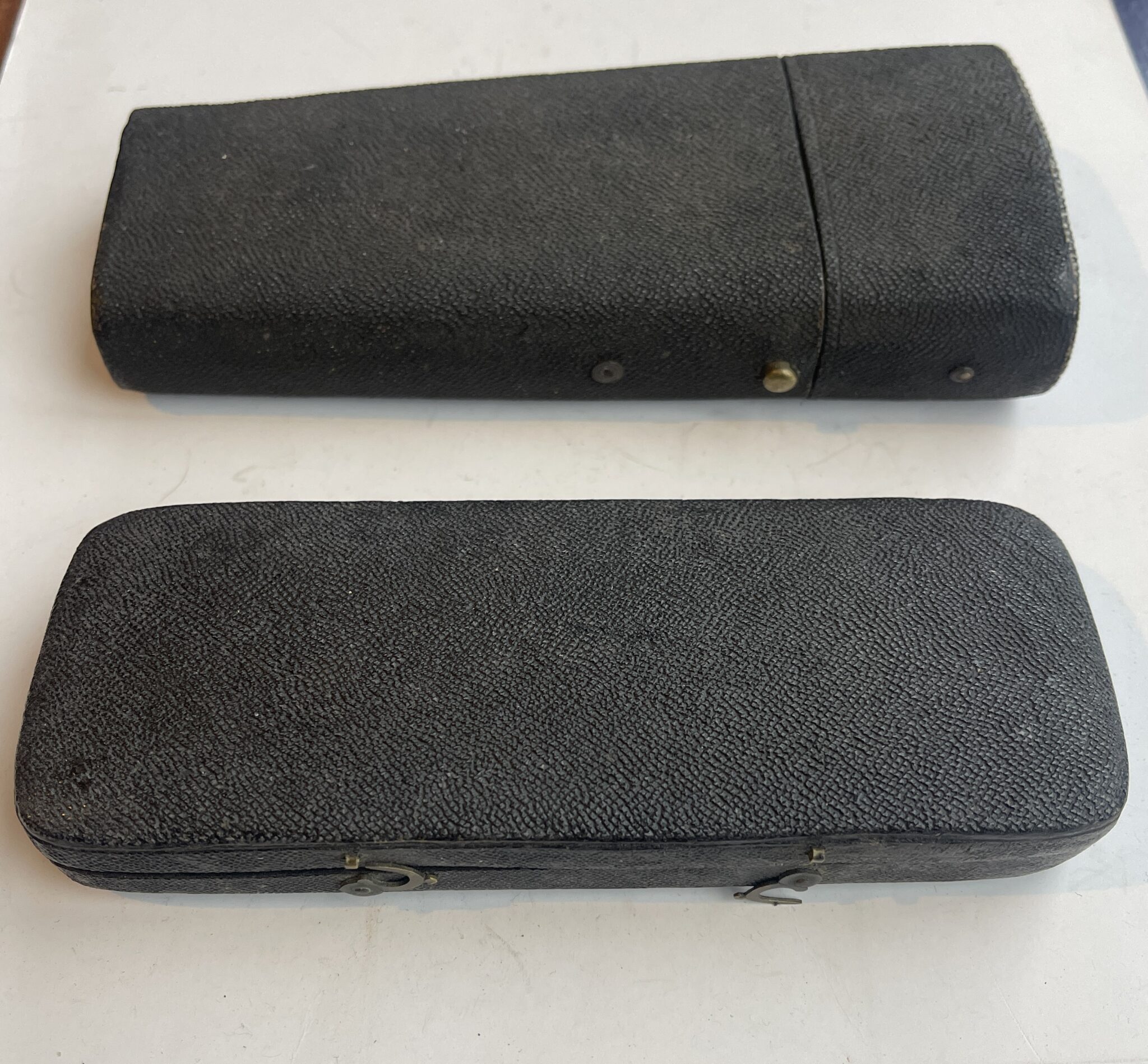 2 EARLY SHAGREEN CASES FOR MEDICAL & DRAWING INSTRUMENTS.