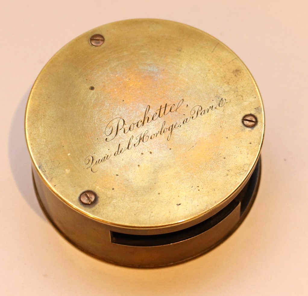 A snuffbox shaped reflecting surveying square by Rochette, circa 1820