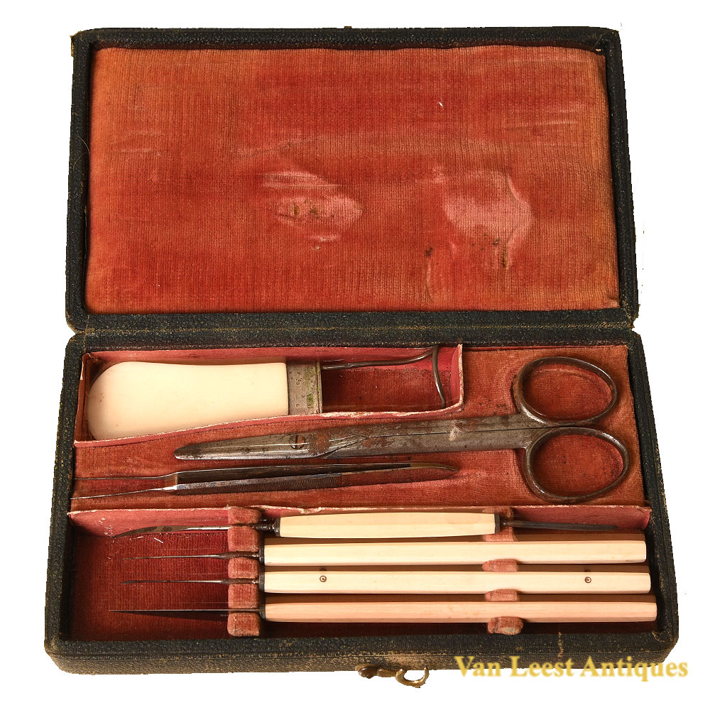 Eye surgey set, ca 1880