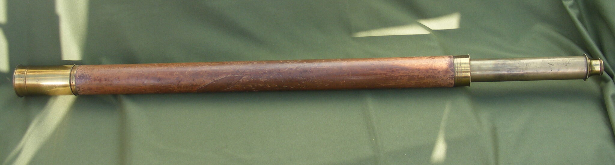 LARGE REFRACTING SCOTTISH TELESCOPE WITH TWO EYE-PIECES