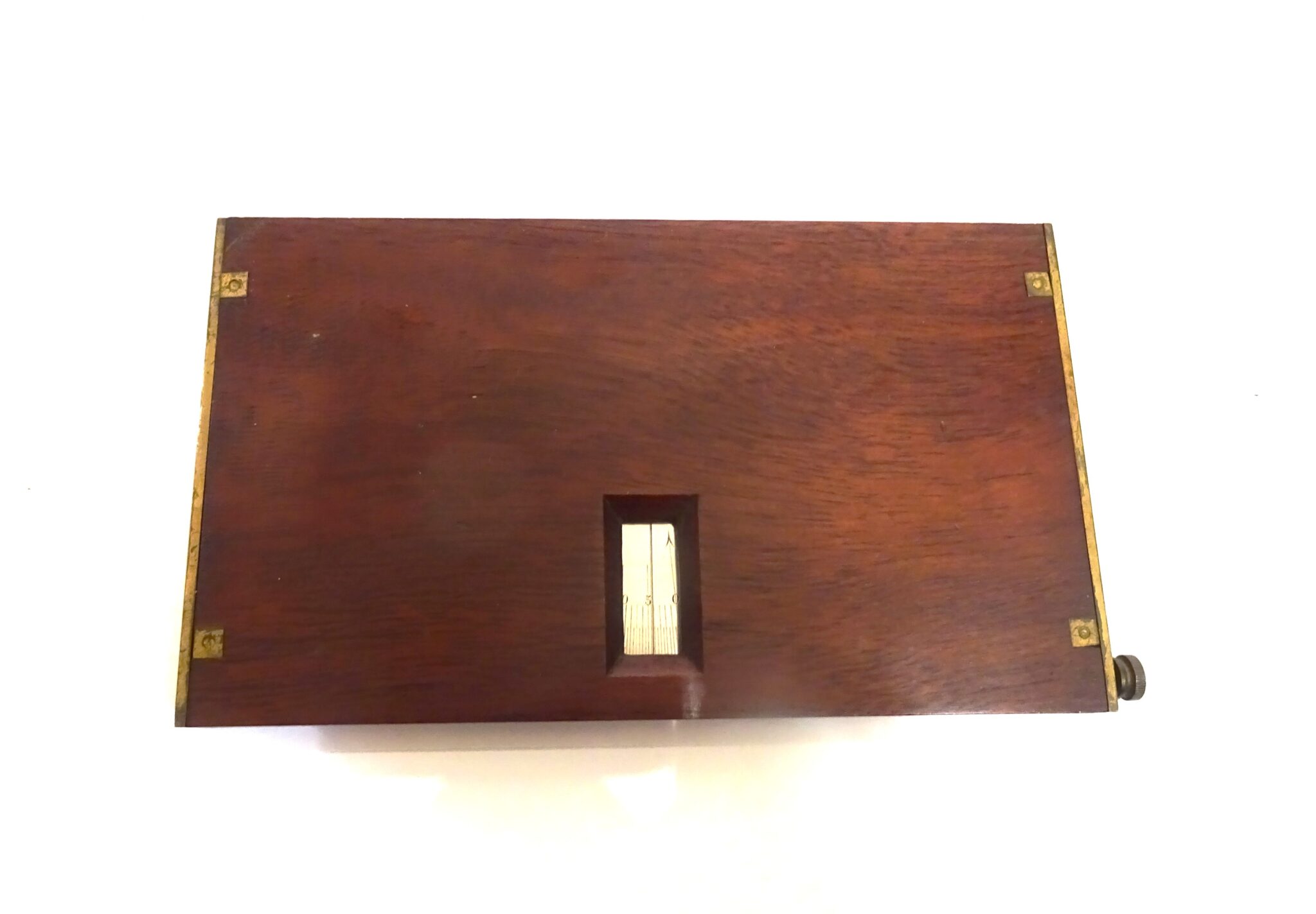 UNUSUAL MAHOGANY CLINOMETER