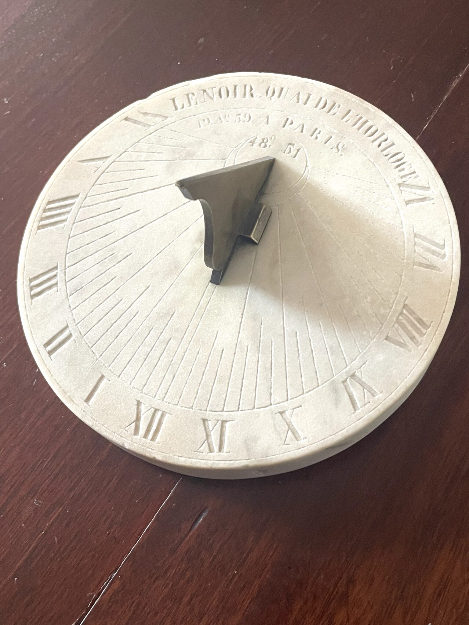 Marble Garden Sundial LENOIR Quai de L’Horloge a Paris C.1780