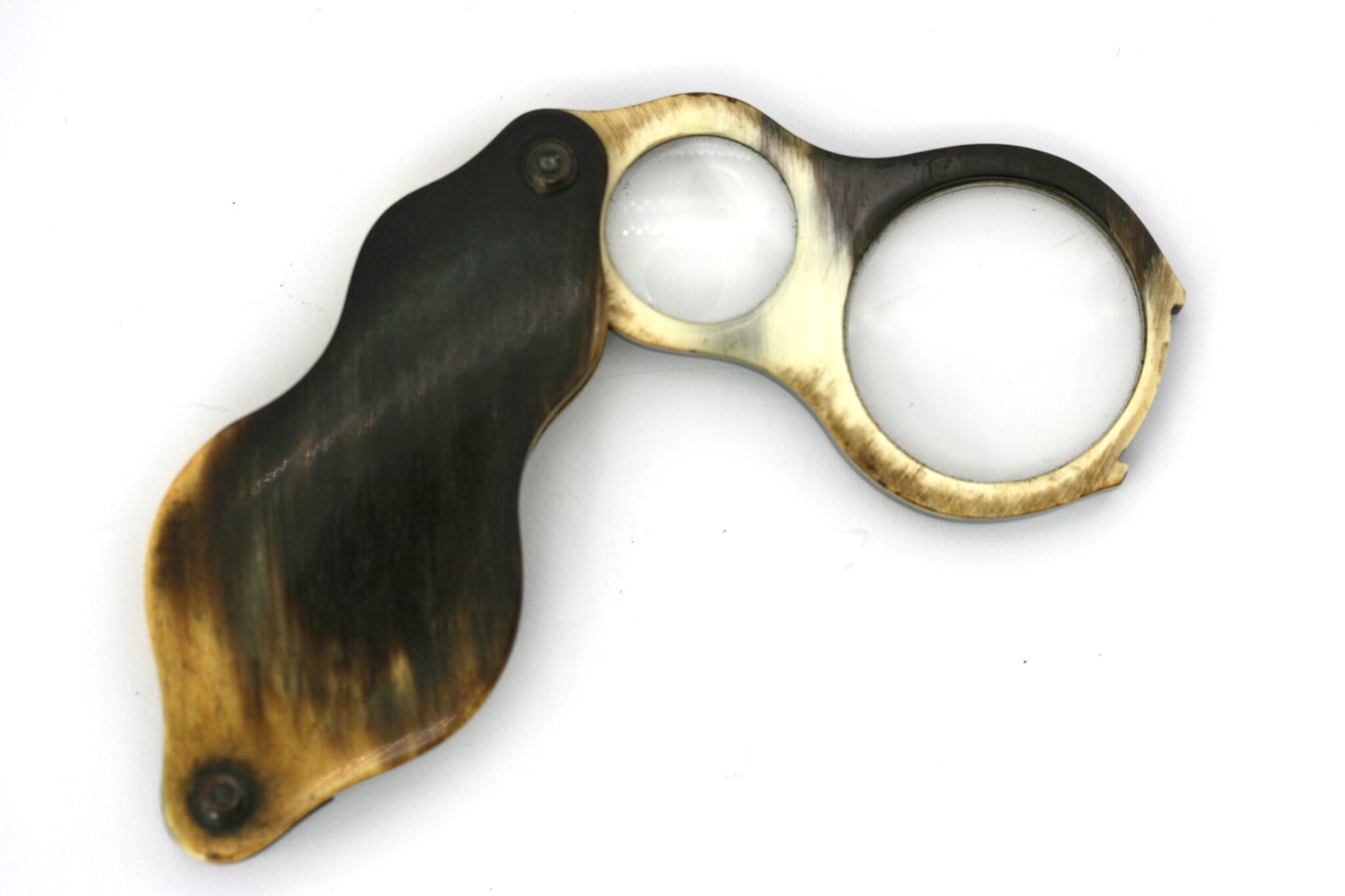 EXCELLENT CONDITION POCKET   POLISHED HORN FOLDING SPYGLASS SPECTACLES C1860
