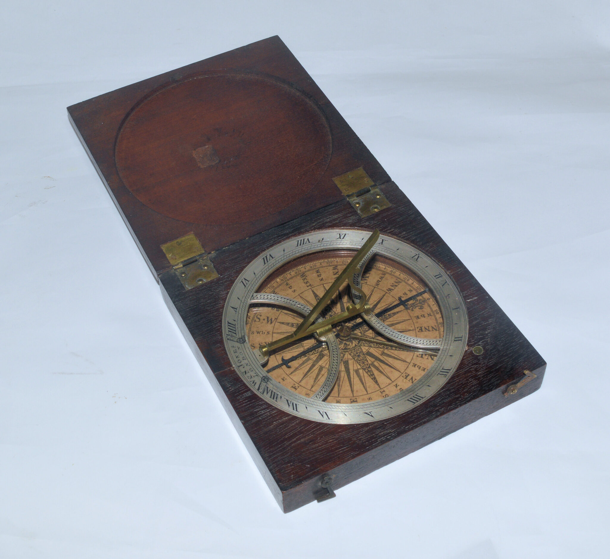 Large cased compass sundial – W & S Jones.