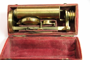 ~UNUSUAL SIMPLE/COMPOUND POCKET MICROSCOPE in CASE~