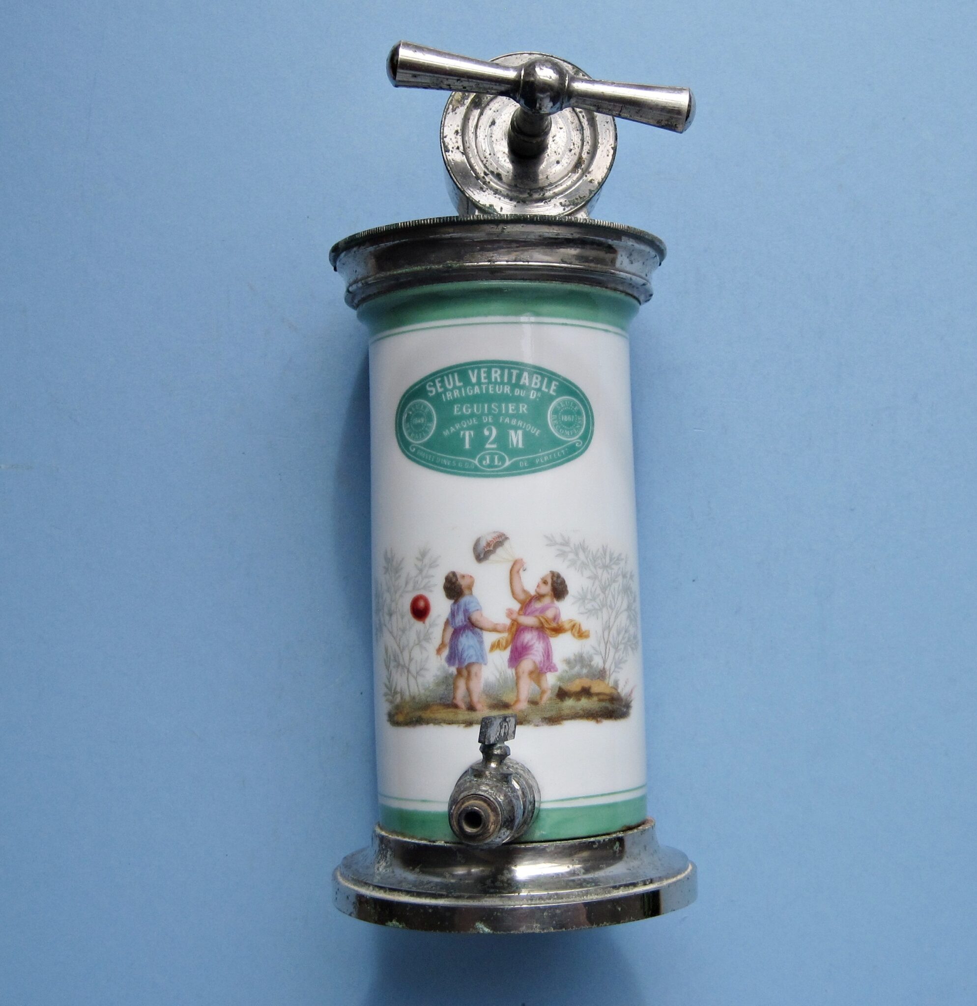 Egusier Porcelain  Douche/Enema w. Rare Decoration