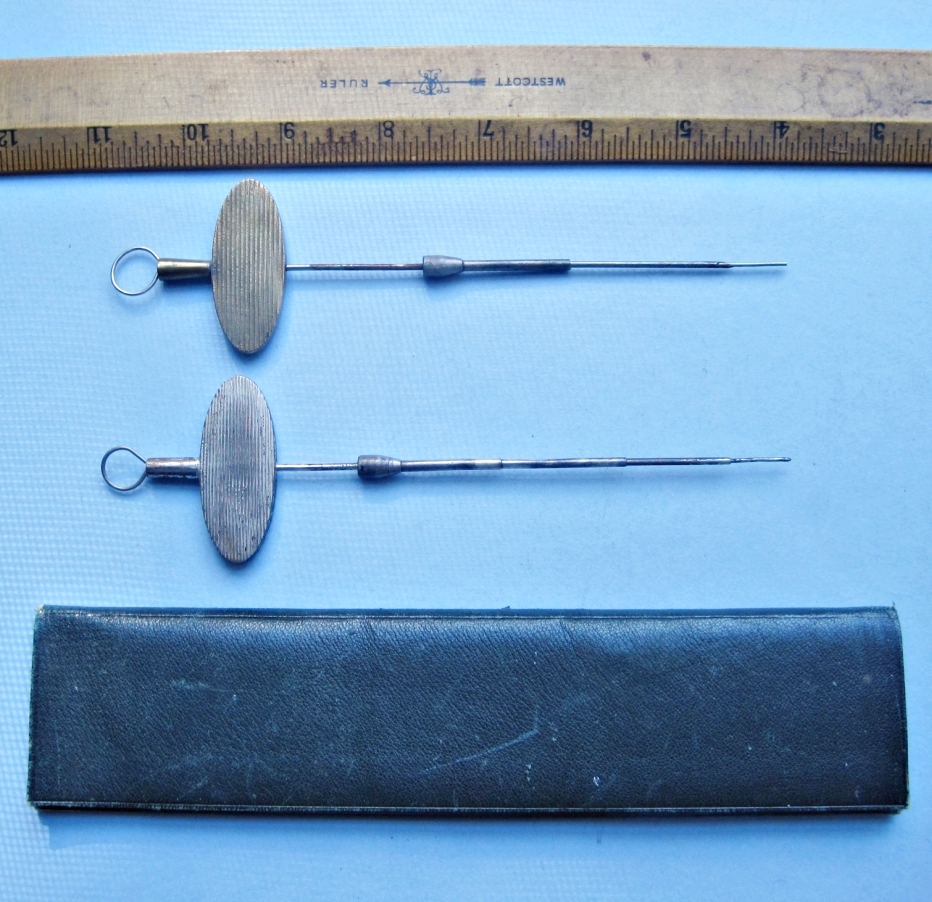 Pair of Cased Victorian Exploring Trocars with Cannulas