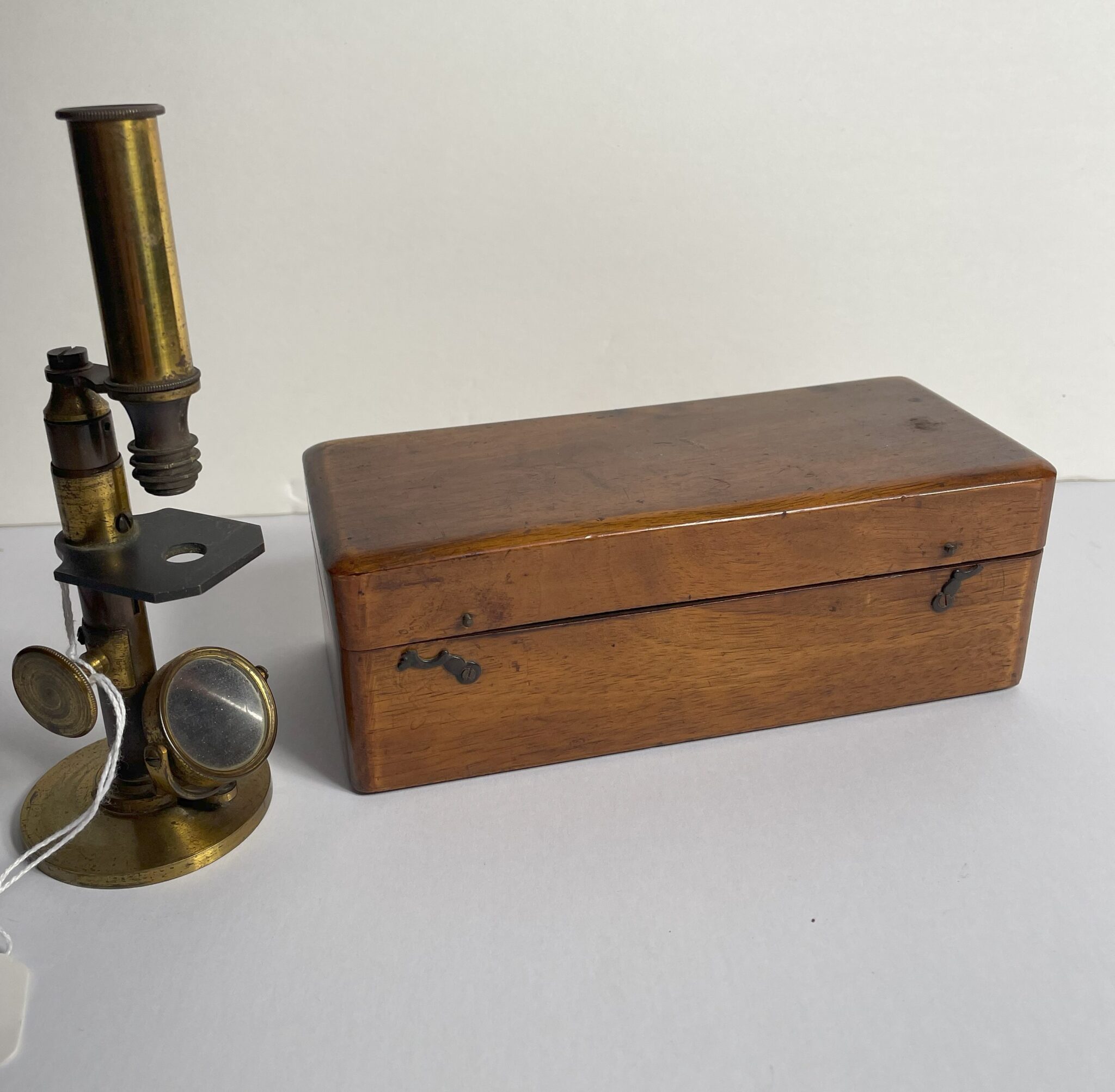 Small Antique Microscope with case.