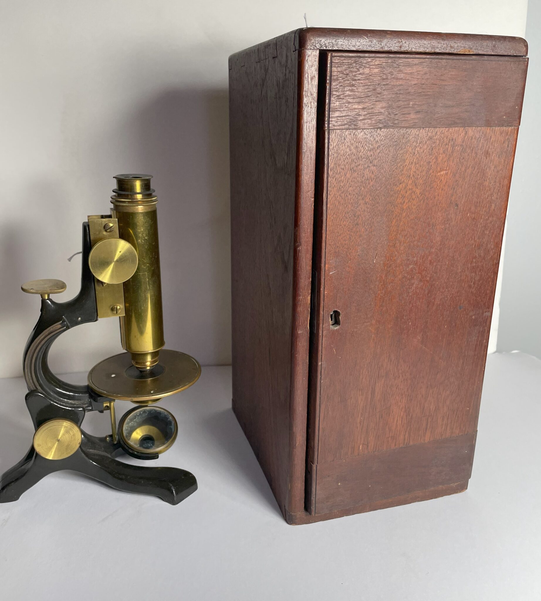 Cased and Signed George Wale “Working Microscope”.