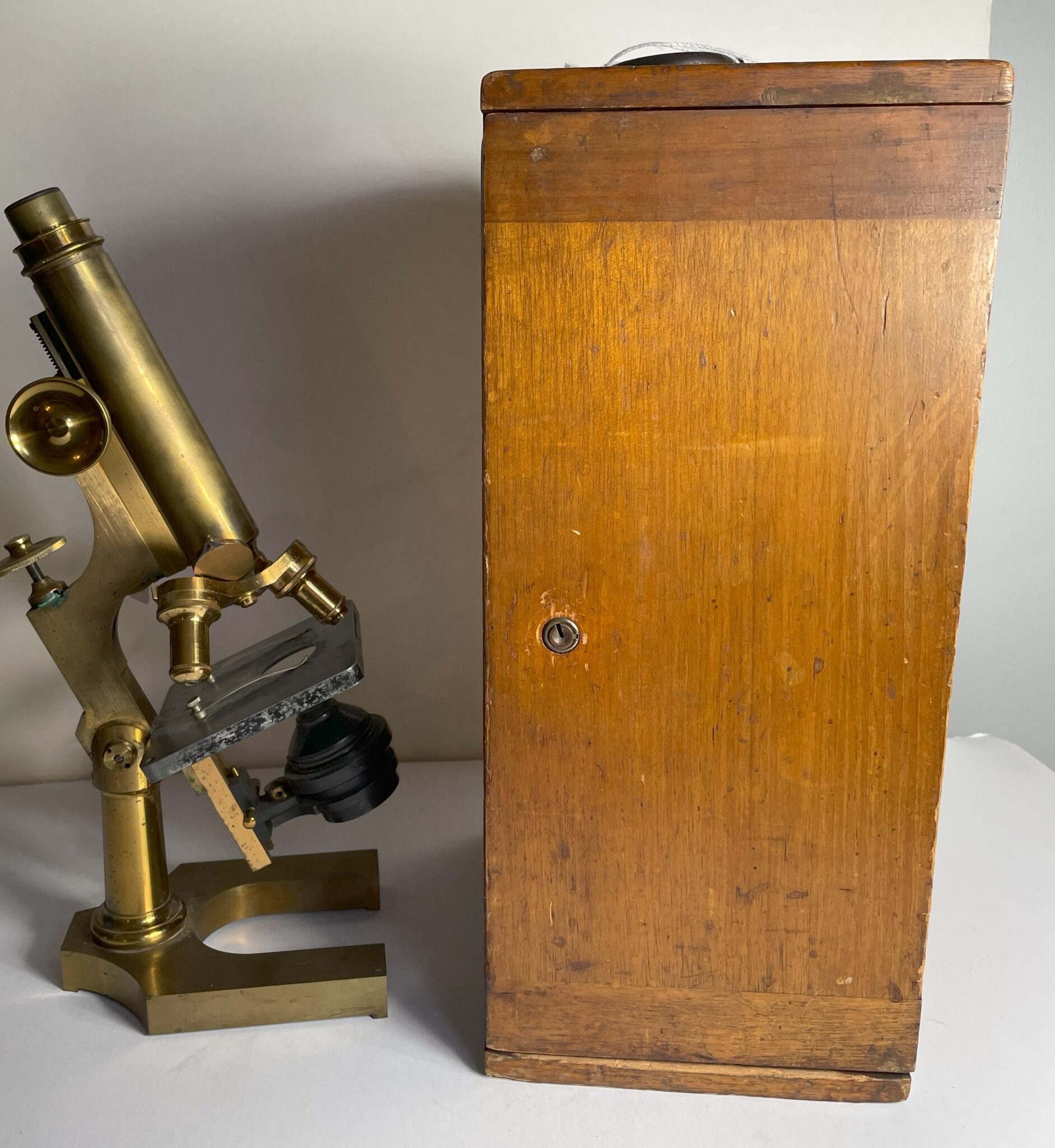 Cased and Signed J. Zentmayer Microscope with Continental Stand V