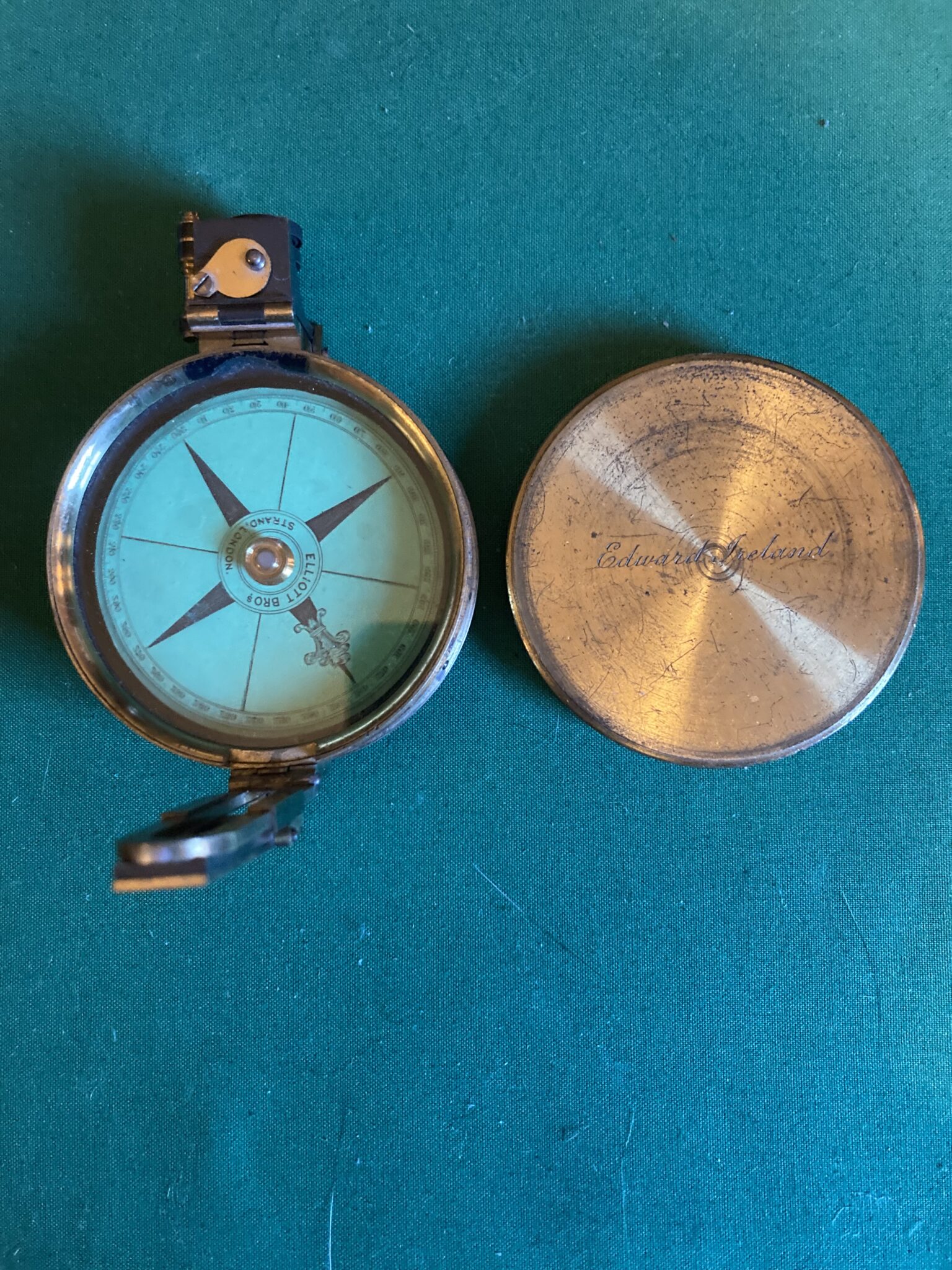 Elliott Brothers Green Card Sighting Compass