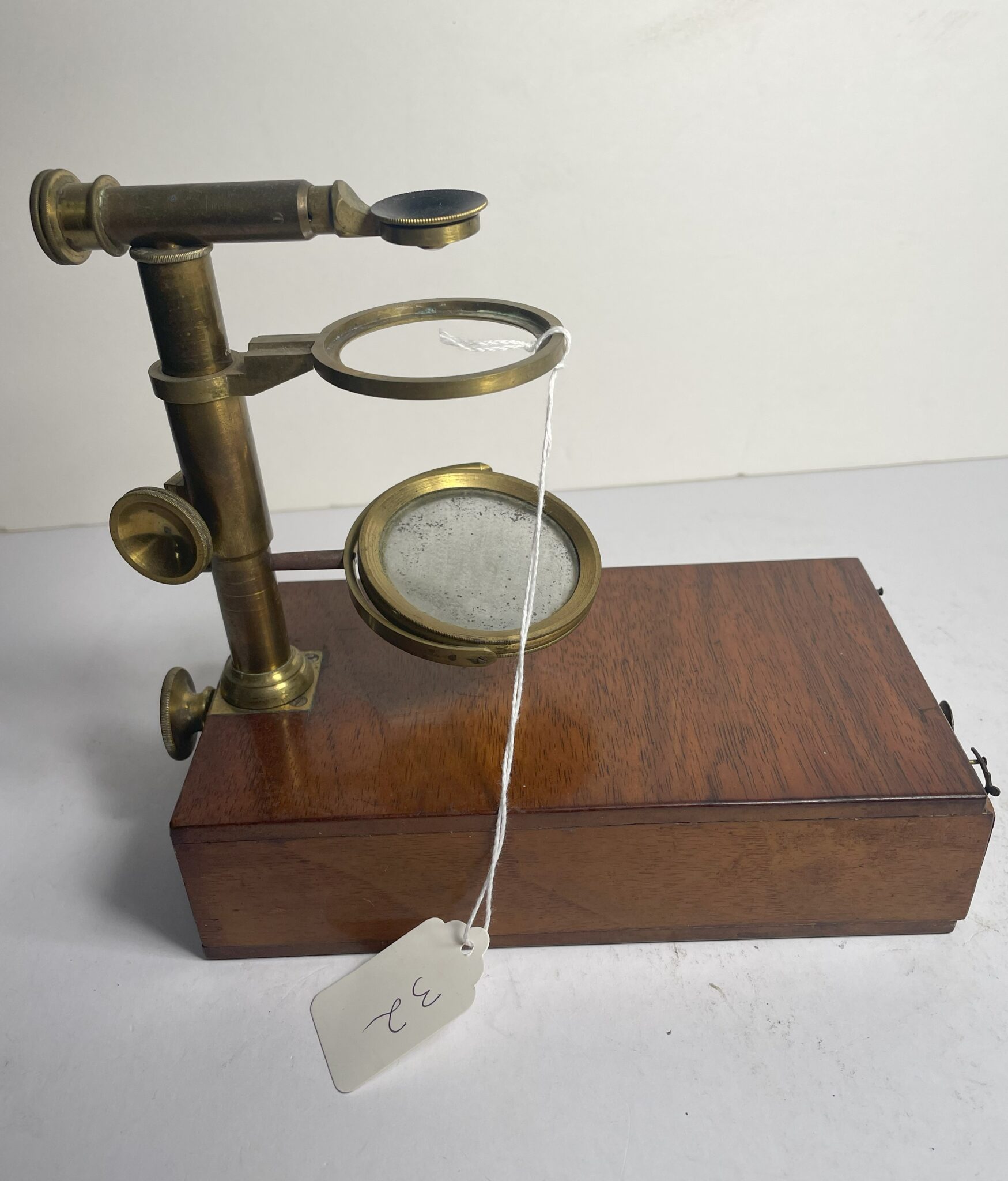Signed Simple Aquatic Microscope by Jean-Andrien Deleuil.  C. 1850’s.