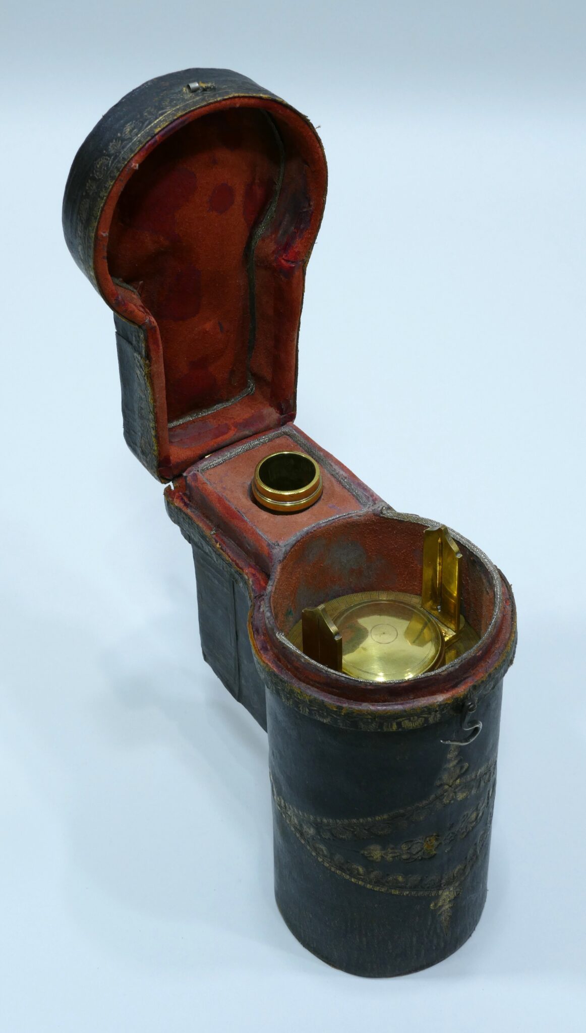 Cylindrical brass surveyor’s square signed Blondeau made circa 1700