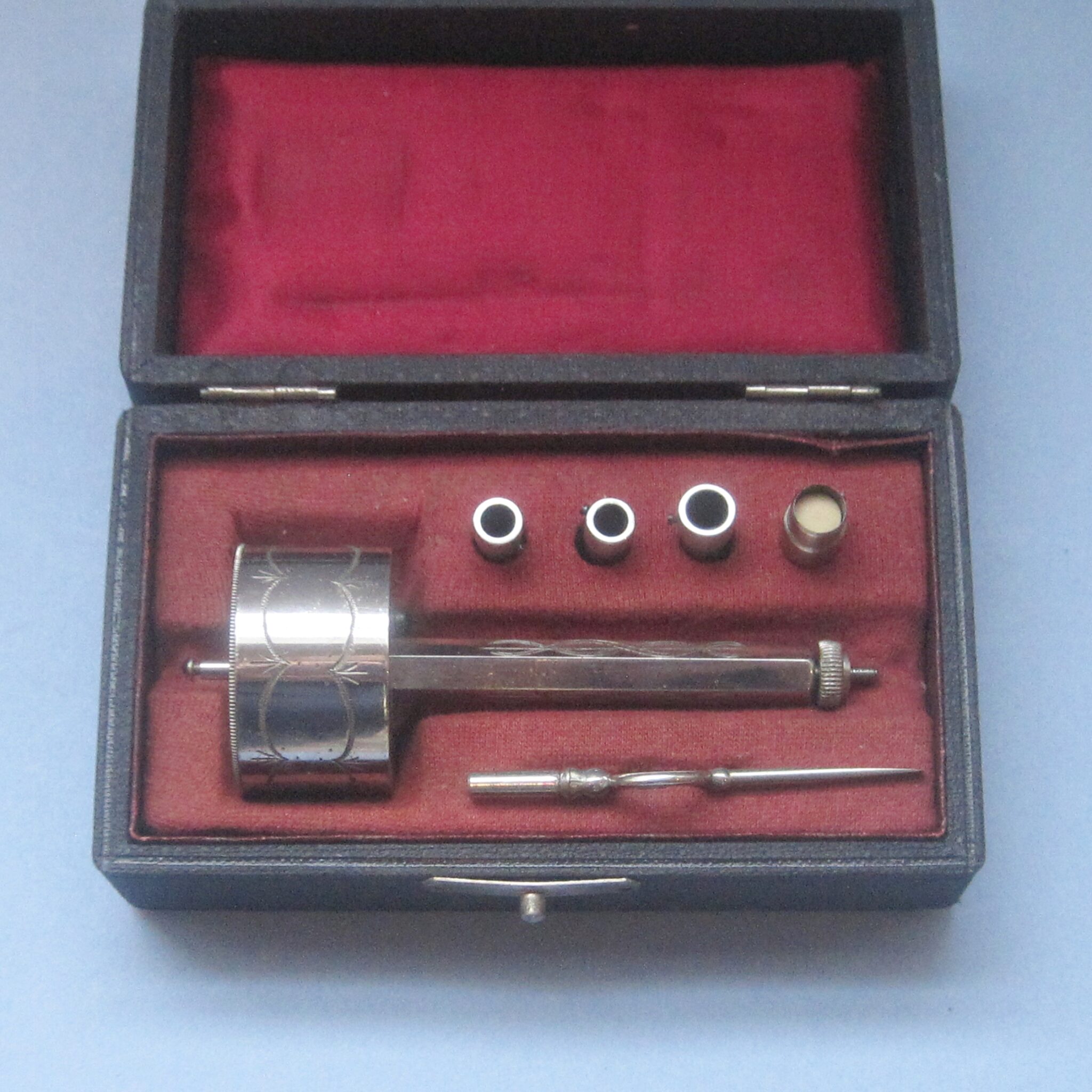 Fine example of Prof. Arthur von Hippel’s c1891 clockwork corneal trephine