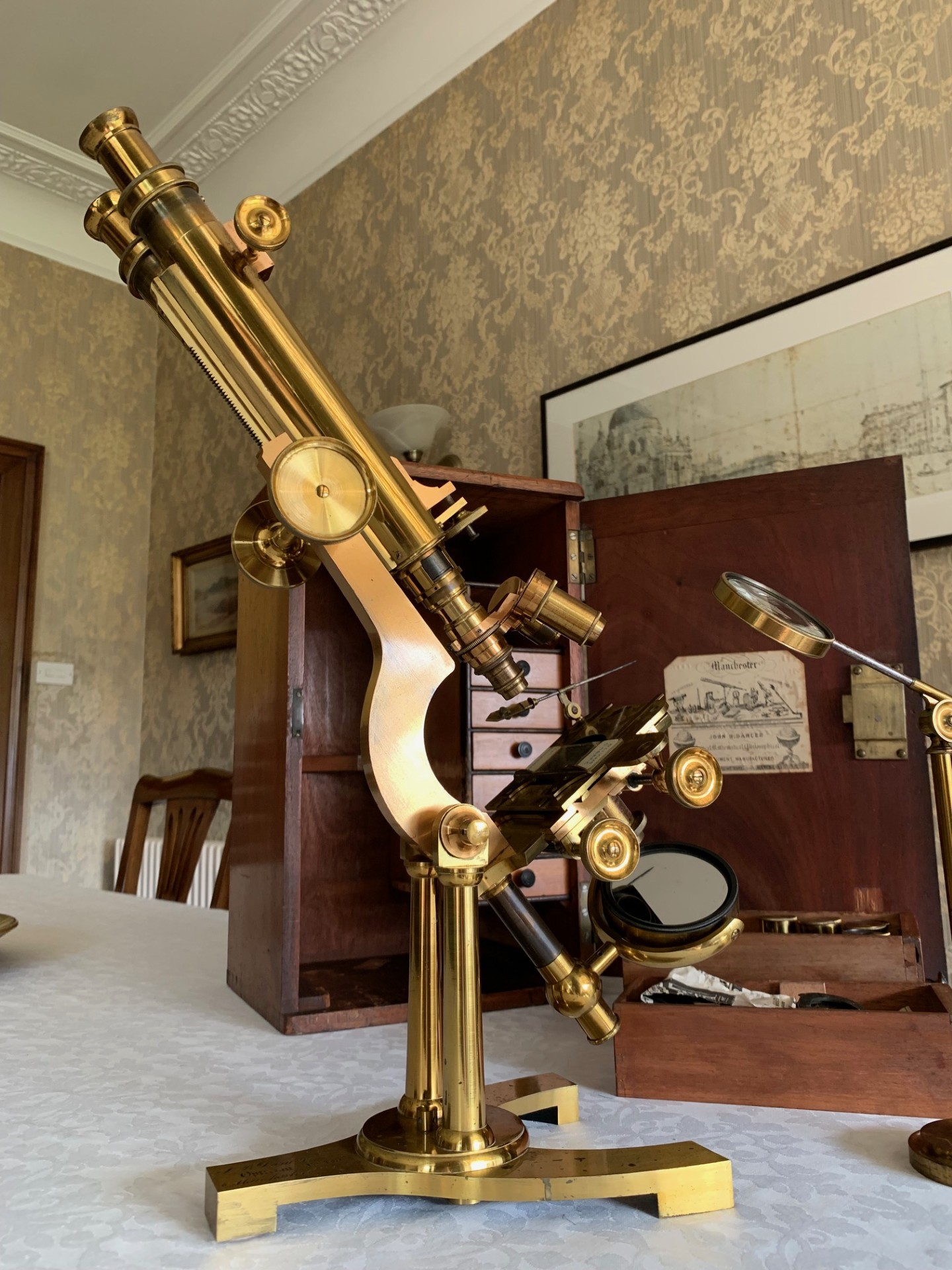 SOLD – Antique No. 1 Binocular Microscope by John Benjamin Dancer, Manchester – c1865, Cased