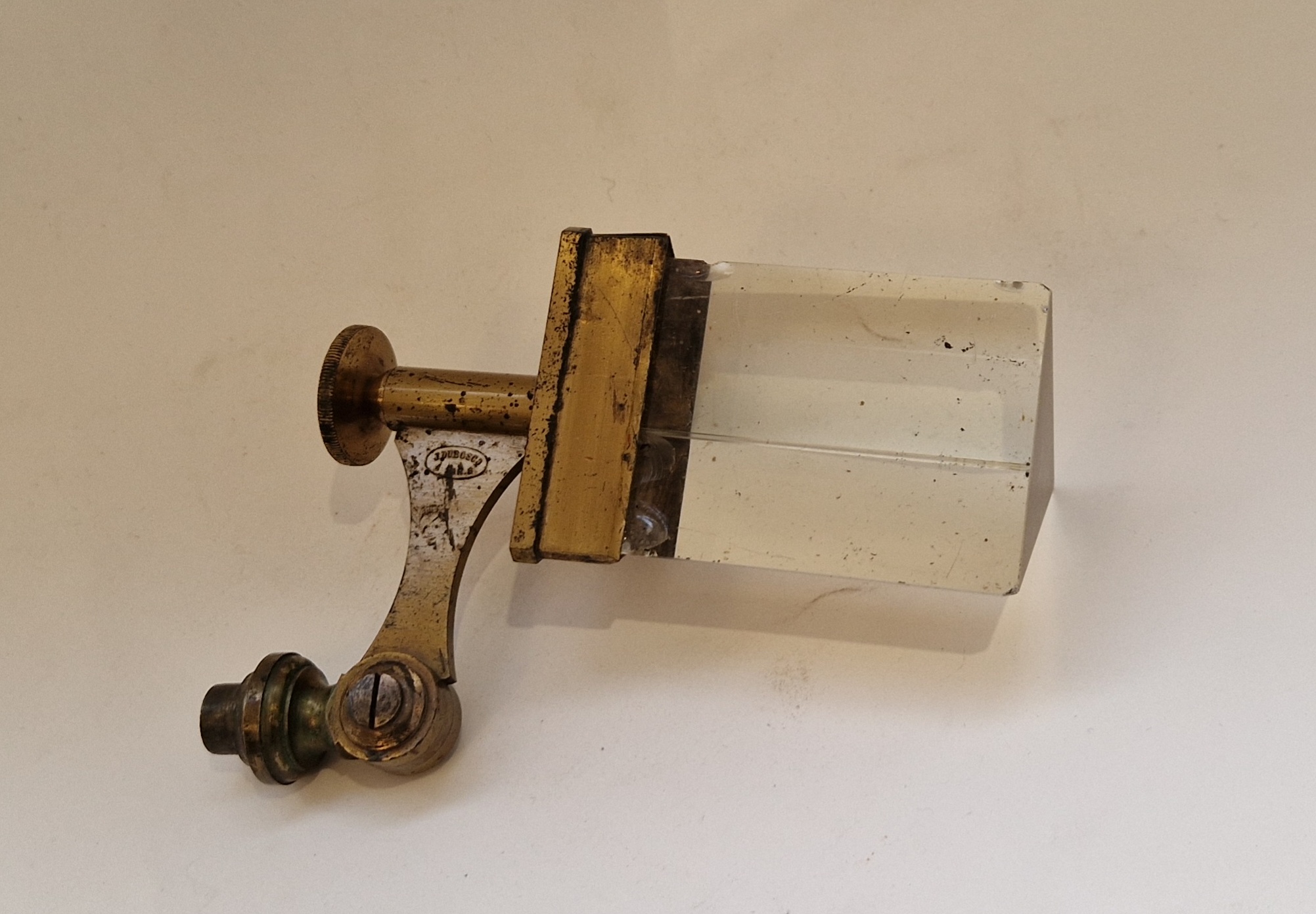 A large Newton prism for light diffraction by Dubocsq, circa 1870