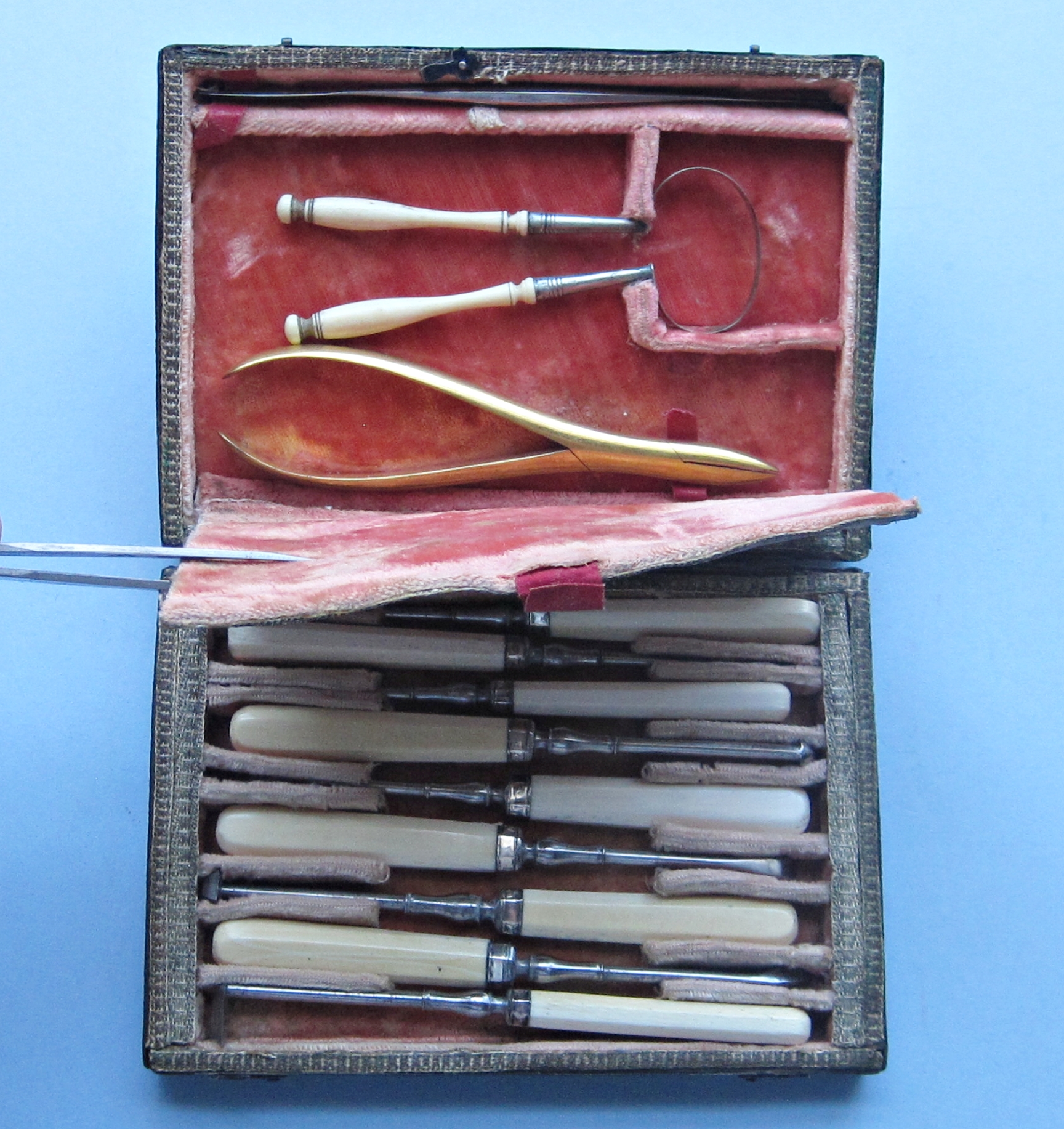 Unusual C1830 Dental Set with Bone Handles