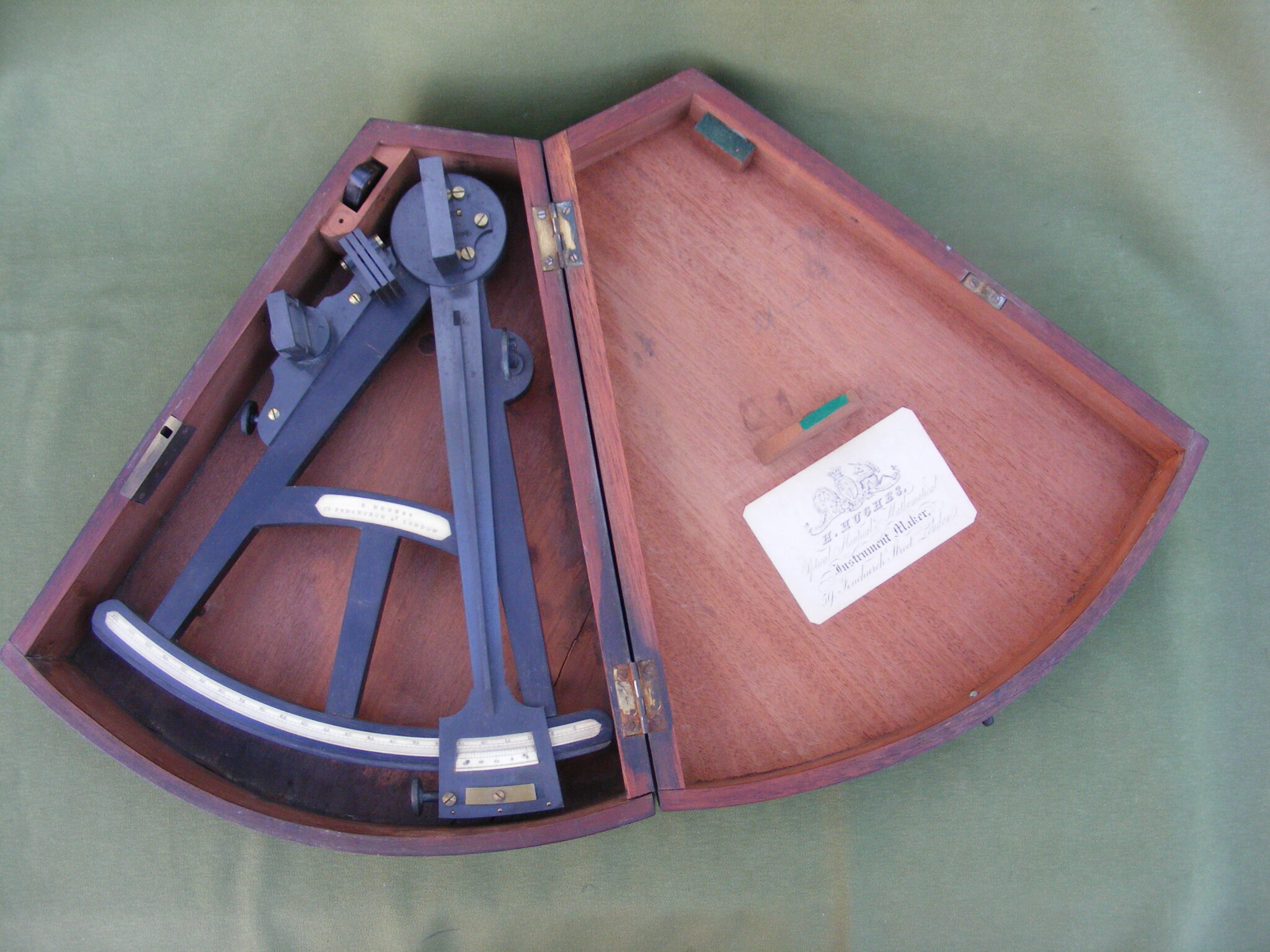 FINE ENGLISH 19TH CENTURY OCTANT BY HUGHES.