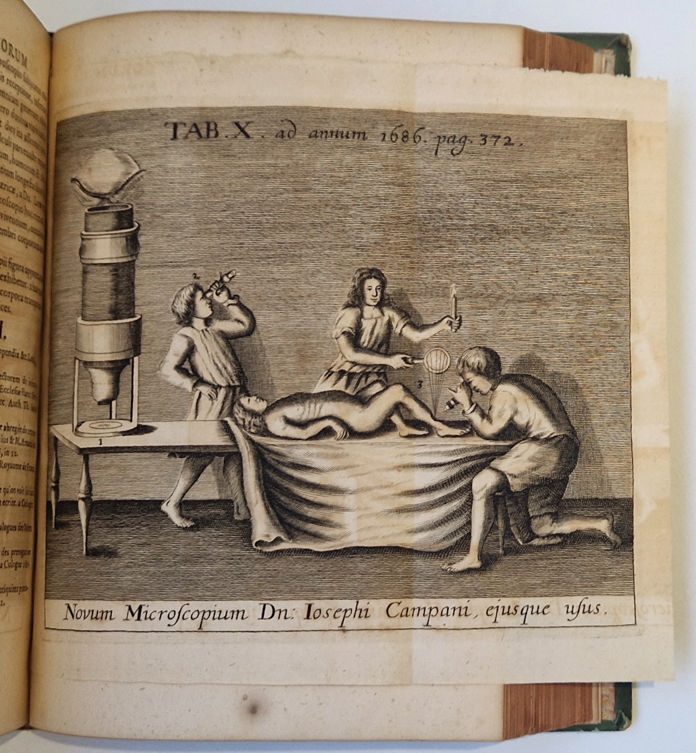 First illustrated description of the microscope invented by Campani in 1686 – Bonnier de la Mosson’s copy
