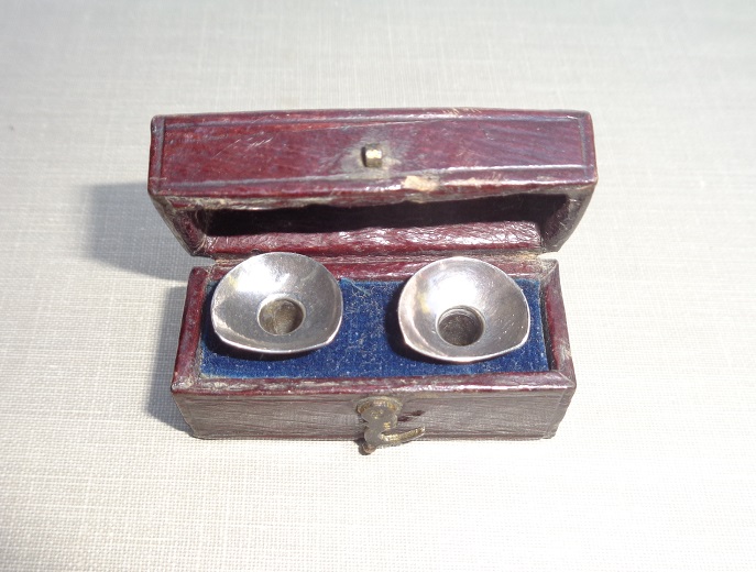 Extraordinary small set of silver hearing aids 19 century,