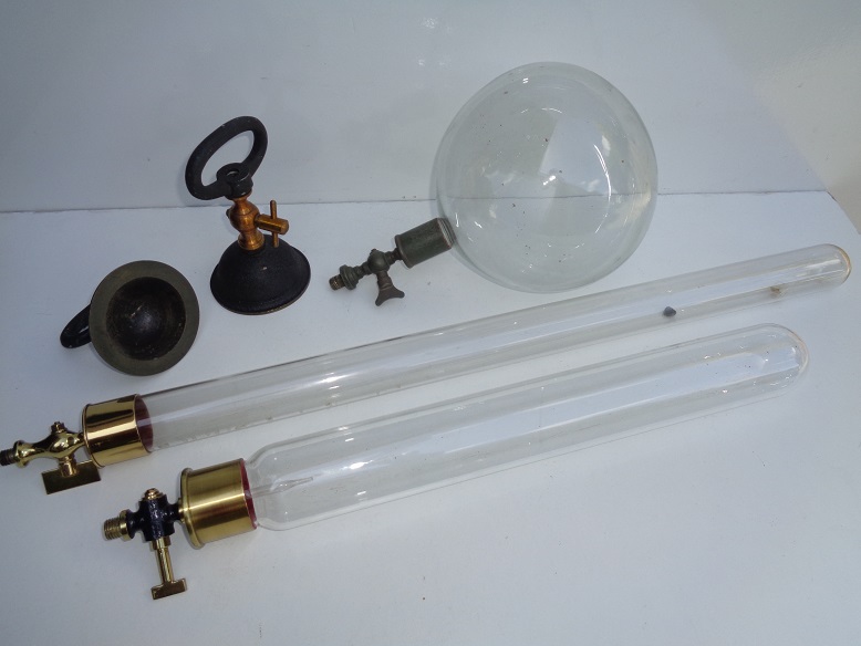 Various instruments for a vacuum pump about 100 years old