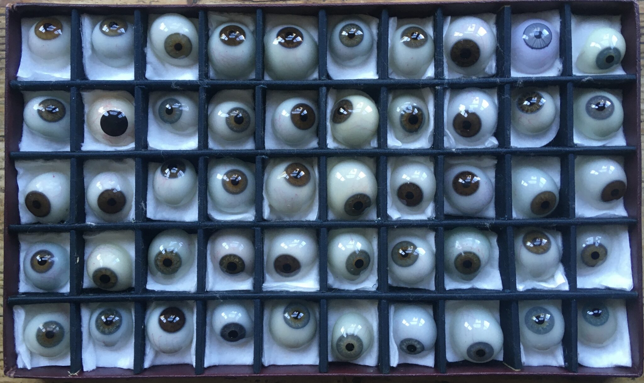 A Set of Fifty Glass Eyes by Henri Giron